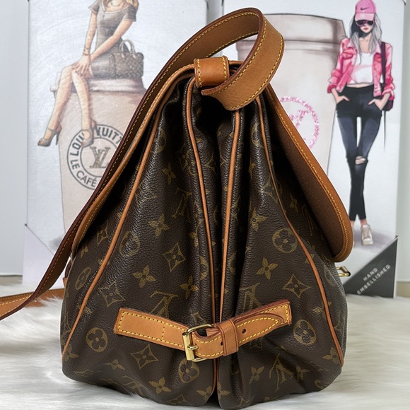 💃LOUIS VUITTON Saumur 35 Monogram Messenger Crossbody Saddle Bag - Picture 8 of 16